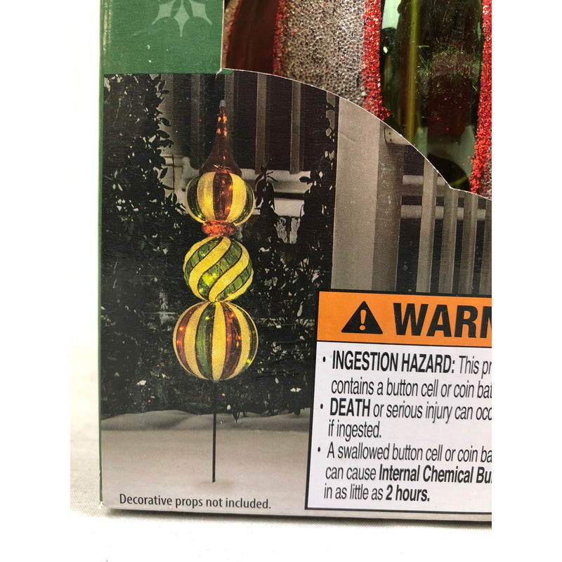 Holiday Time Battery Operated LED Lighted Finial Christmas Lawn Stake, 32 in