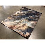 5ft 3in x 7ft 3in Tayse Reina Area Rug REI2000 Contemporary Orange Waves Strokes