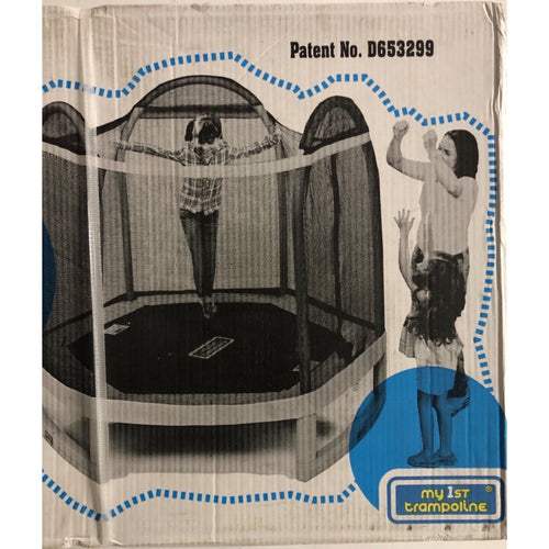 Bounce Pro 7-Foot My First Trampoline Hexagon for Kids, Blue/Green