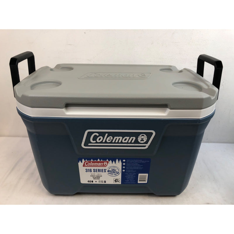 Coleman 52 qt Hard Sized Cooler / Ice Chest, 316 Series, Lakeside Blue