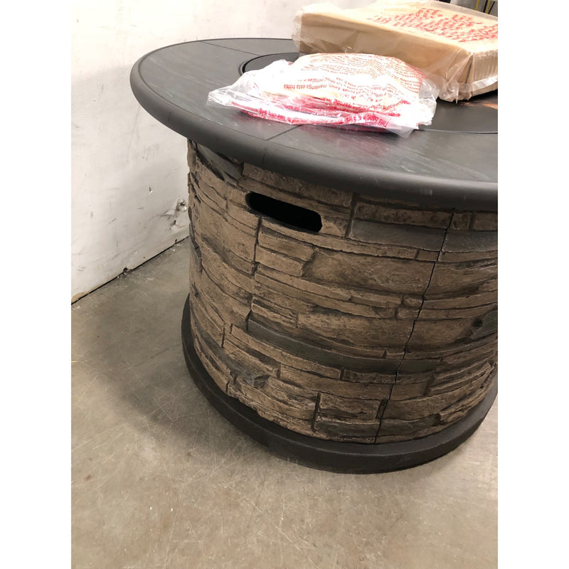 Bond Orchards Park 35inch Round 50,000 BTU Faux Stone and Porcelain Fire Pit