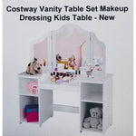 Costway Vanity Table Set Makeup Dressing Kids Table