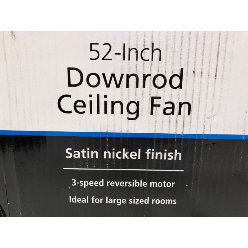 Mainstays 52in Transitional Satin Nickel Indoor Ceiling Fan with Light