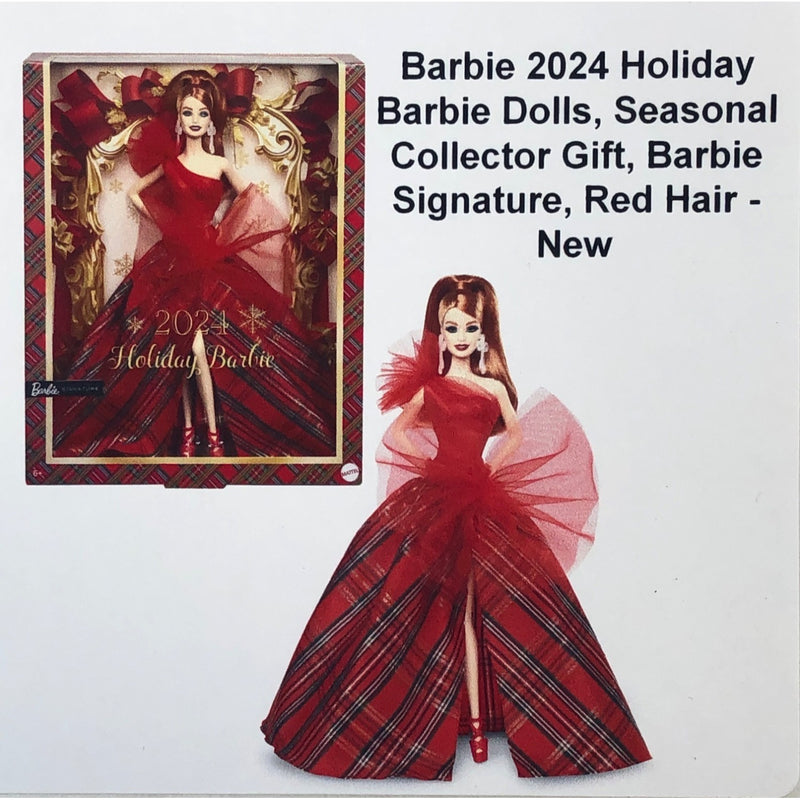 2024 Holiday Barbie Dolls, Seasonal Collector Gift, Barbie Signature, Red Hair