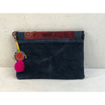 Monsoon and Beyond Jaipur Suede Clutch Bag, Blue