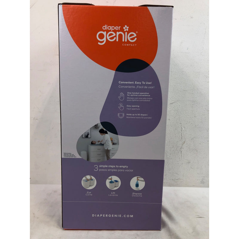 Diaper Genie Compact Pail, White, 1 Pail, 1 Square Refill - 165 Count, Infant