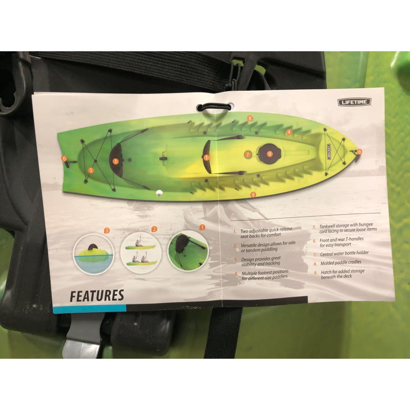 Lifetime Kokanee 10.5 ft Tandem Kayak,- Lemongrass Fusion