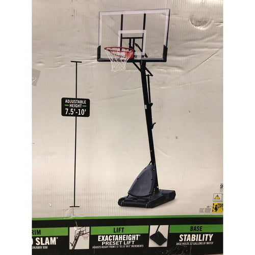 Spalding 54 inch Shatter-proof Polycarbonate Portable Basketball Hoop System