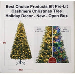 Best Choice Products 6ft Pre-Lit Cashmere Christmas Tree Holiday Decor