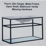 Pierre 36in Single, Metal Frame, Open Shelf, Bathroom Vanity