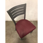 Hercules Series Silver Slat Back Metal Restaurant Chair with Burgundy Vinyl Seat