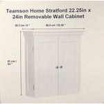 Teamson Home Stratford 22.25in x 24in Removable Wall Cabinet