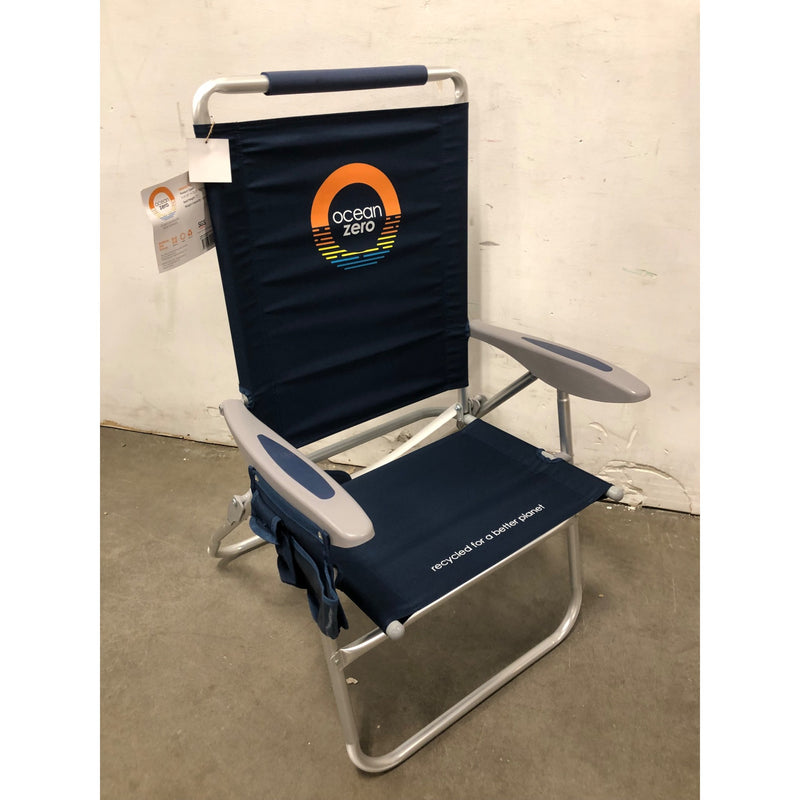 Ocean Zero, Tall Height Beach Chair, Blue, Single