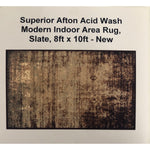 Superior Afton Acid Wash Modern Indoor Area Rug, Slate, 8ft x 10ft