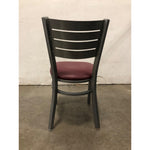 Hercules Series Silver Slat Back Metal Restaurant Chair with Burgundy Vinyl Seat