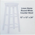 Linon Home Round White Counter Stool