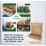 GDLF Air Conditioner Fence Outdoor Wood with Planter Box No-Dig Kit, 2 Panels