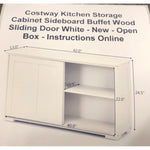 Costway Kitchen Storage Cabinet Sideboard Buffet Wood Sliding Door White