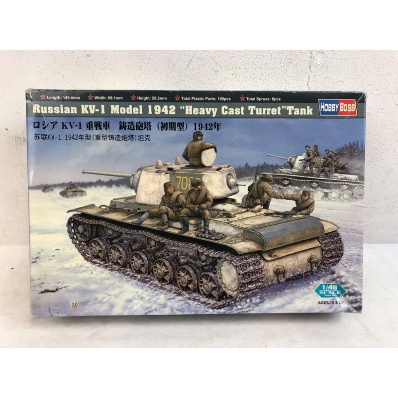 Hobby Boss Russian KV-1 Model 1942 Heavy Cast Turret Tank 1:48 Scale Model Kit