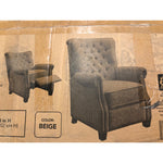 Better Homes and Gardens Tufted Push Back Recliner, Beige Fabric Upholstery