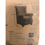 Better Homes and Gardens Tufted Push Back Recliner, Beige Fabric Upholstery