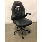 N-GEN Comfortable Flip-Up Armrest Computer Gaming Chair with Swivel Wheels, Gray