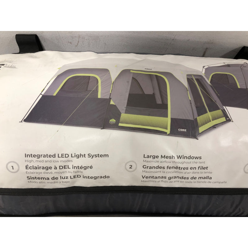 CORE 10-Person Lighted Instant Cabin Tent, Green