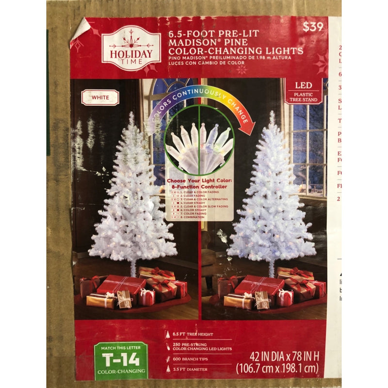 Holiday Time 6.5 Pre-Lit White Madison Pine Artificial Christmas Tree