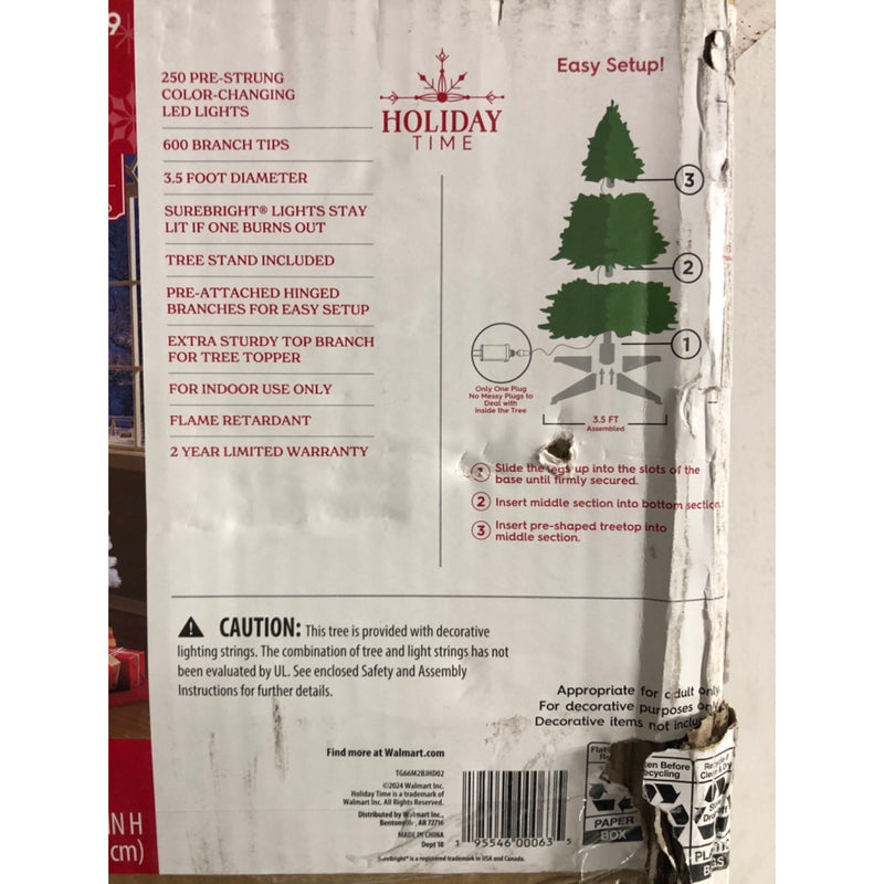 Holiday Time 6.5 Pre-Lit White Madison Pine Artificial Christmas Tree