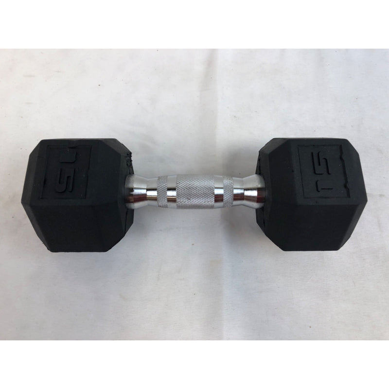 CAP Barbell, 15lb Rubber Hex Dumbbell, Single