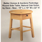 Better Homes & Gardens Parkridge Round Side Table, Natural Oak finish, by Dave