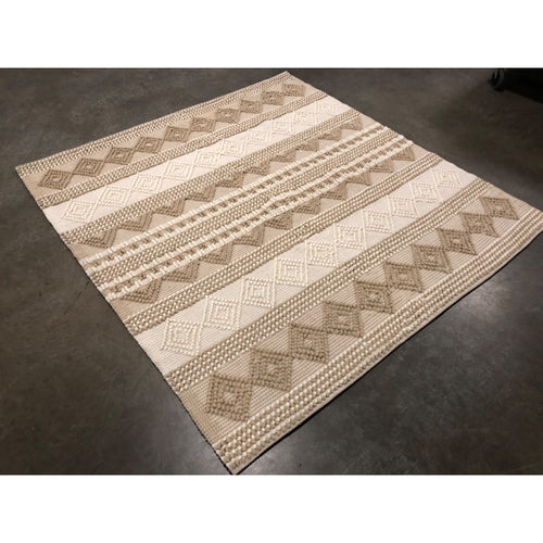 6ft x 6ft, SAFAVIEH Natura Carly Geometric Braided Wool Area Rug, Beige/Ivory