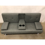 Modern Futon Sofa Beds, Linen Convertible Futon Sofa w/ Removable Armrests