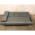 Modern Futon Sofa Beds, Linen Convertible Futon Sofa w/ Removable Armrests