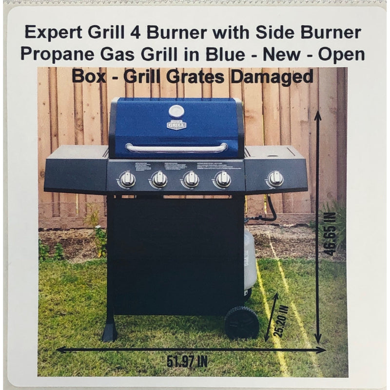 Expert Grill 4 Burner with Side Burner Propane Gas Grill in Blue