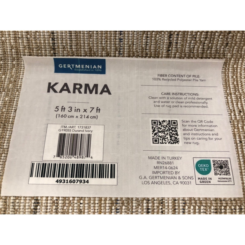 5ft x 7ft, Riona Ivory Karma Area Rug