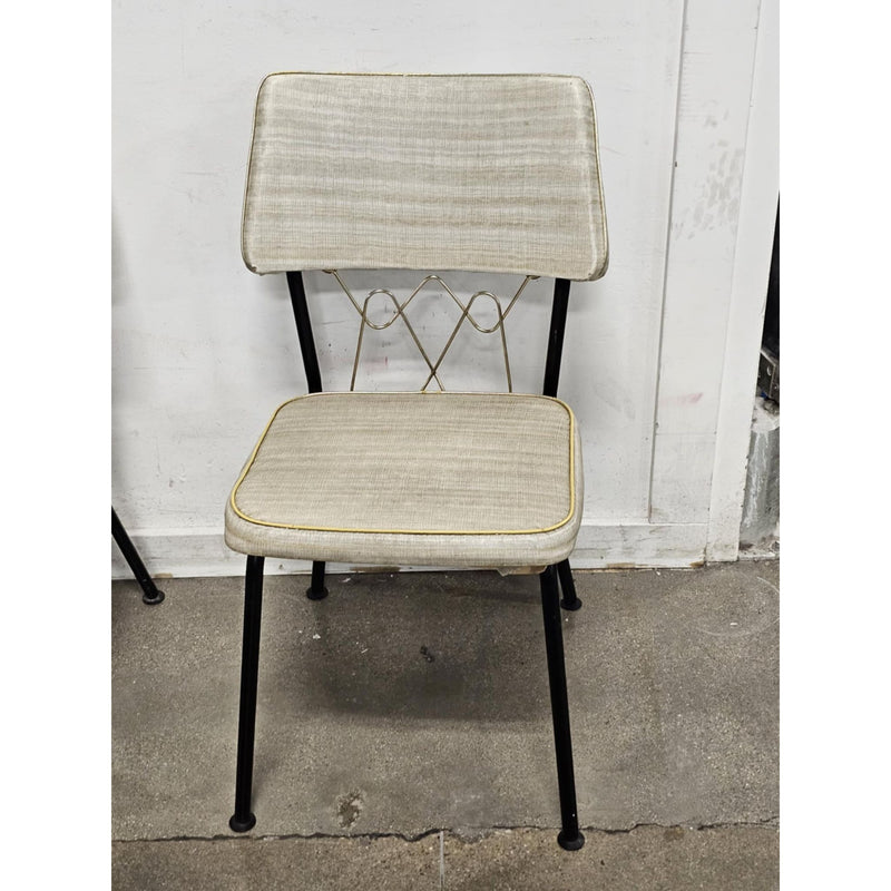 Set of 4 Virtue Bros Kitchen Chairs Vinyl & Bronze Mid Century Modern, Vintage