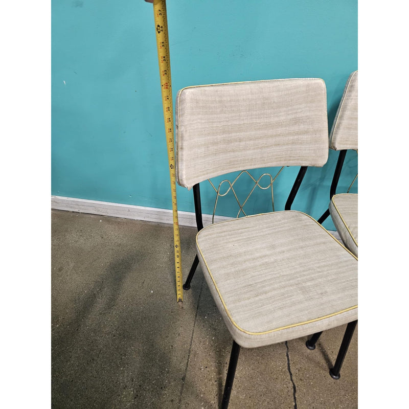 Set of 4 Virtue Bros Kitchen Chairs Vinyl & Bronze Mid Century Modern, Vintage