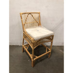 Bali and Pari Modern Bohemian Upholstered and Natural Brown Rattan Counter Stool