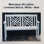 Mainstays 4ft Lattice Loveseat Bench, White