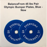 BalanceFrom 45 lbs Pair Olympic Bumper Plates, Blue