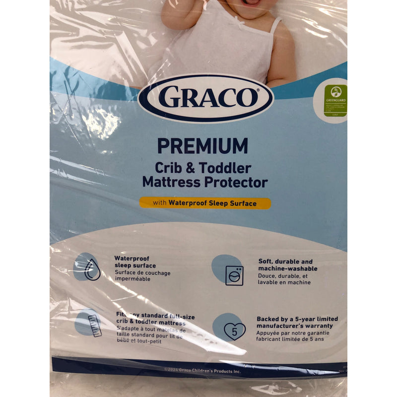 Graco Premium Waterproof Crib and Toddler Mattress Protector, 2 Pack