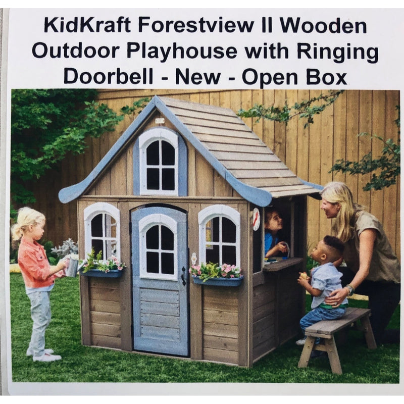 KidKraft Forestview II Wooden Outdoor Playhouse with Ringing Doorbell