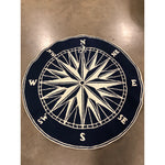 Liora Manne Frontporch Compass Indoor/Outdoor Rug Navy 5ft Round