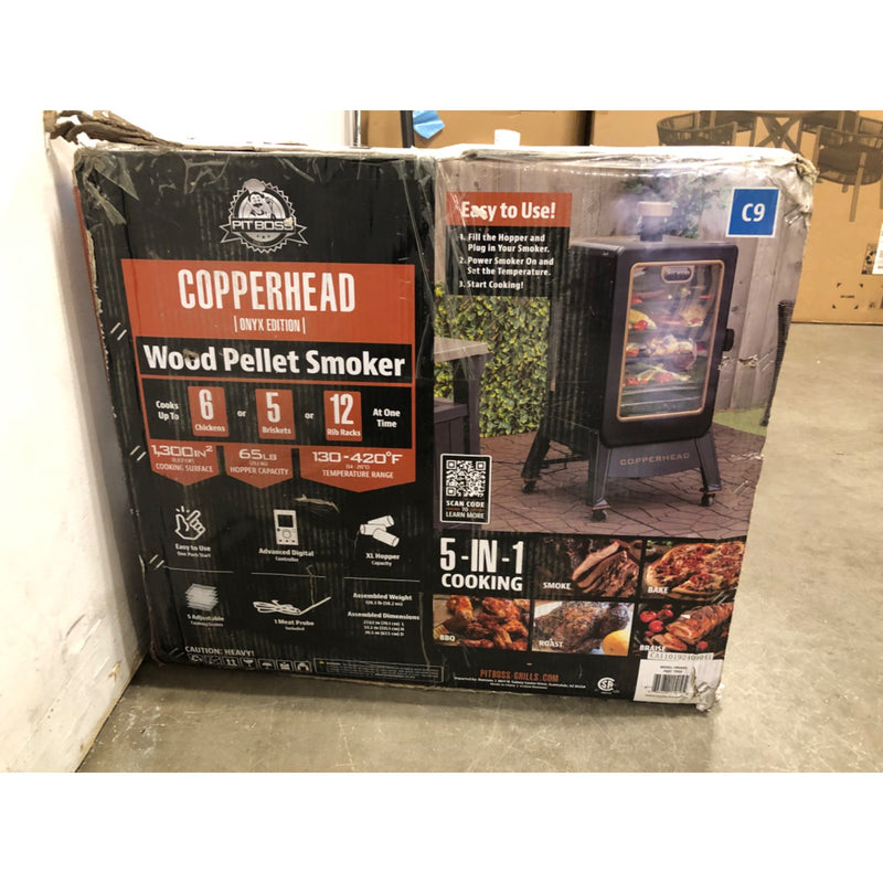 Pit Boss Copperhead 1300 Sq in Vertical Wood Pellet Smoker - Onyx Edition